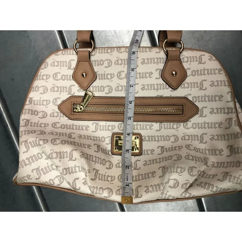 Juicy Couture Daydream Satchel Handbag‎ Womens Brown Cream Signature Logo